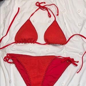 Red triangle bikini